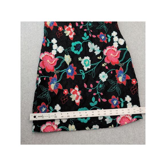 Guess Womens Lace Floral Embroidered Cold Shoulder Dress 10 Multi Color Sheath - Picture 14 of 16